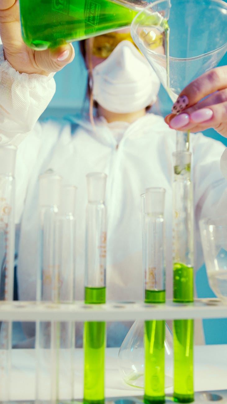 a woman doing an experiment